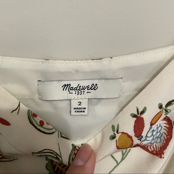 Madewell Size 2 Overlay Cami Botanical Floral Sleeveless Silk Dress - Picture 2 of 7